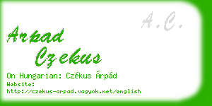 arpad czekus business card